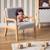 Fauteuil scandinave enfant bois d'hévéa et bouclette Lorens kids. Beige+Gris souris+Marron 10 - vertbaudet enfant 