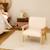 Fauteuil scandinave en bouclette et bois enfant isak l 47 x p 43,5 x h 50cm Blanc+Moutarde+Taupe+Terracotta 3 - vertbaudet enfant 