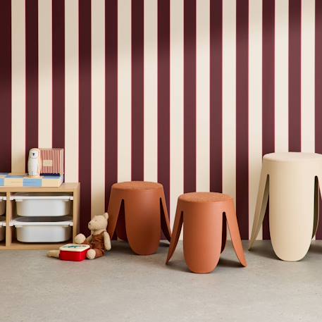 Lot de 2 tabourets empilables enfant polypropylène et bouclette texturée - niki kids Beige+Moutarde+Noir+Rose pâle+Terracotta+Vert céladon 27 - vertbaudet enfant 