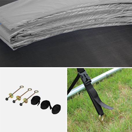 Trampoline 250 cm – galaxie avec filet de protection, bâche, filet pour chaussures, kit d’ancrage Gris 5 - vertbaudet enfant 