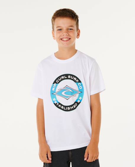 T-shirt staple filler garçon Aqua clair+Blanc 7 - vertbaudet enfant 
