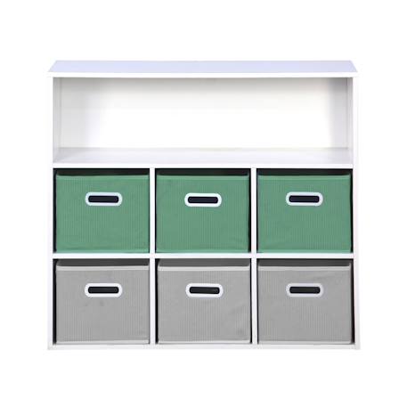 Meuble de rangement pour enfant camille avec 7 compartiments et 6 paniers en velours Bleu+Rose+Vert 18 - vertbaudet enfant 