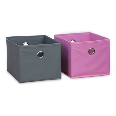 Meuble de rangement pour enfant, blanc - camille - avec 7 compartiments et 4 paniers Bleu+Rose 12 - vertbaudet enfant 