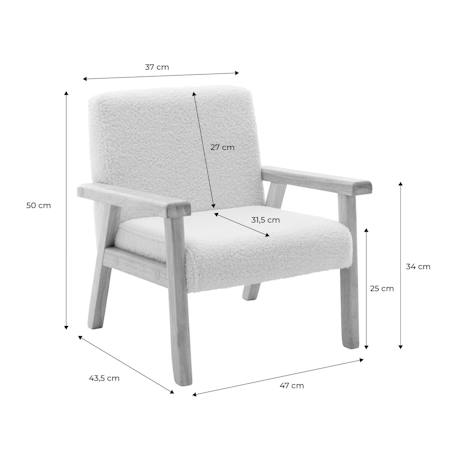 Fauteuil scandinave en bouclette et bois enfant isak l 47 x p 43,5 x h 50cm Blanc+Moutarde+Taupe+Terracotta 23 - vertbaudet enfant 