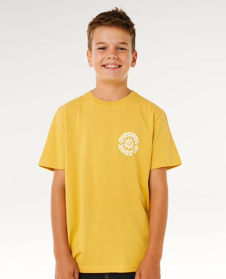 T-shirt à manches courtes pacific rinse circle enfant Bleu marine foncé+Ocre 12 - vertbaudet enfant 