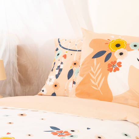Parure de lit coton réversible imprimé attrape rêve et licorne 1 place 140x200cm - ysia Rose 3 - vertbaudet enfant 