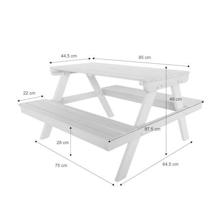 Table de pique-nique en bois d'acacia pour enfant, salon de jardin 4 places vert de gris et teck - caroline Vert de gris 5 - vertbaudet enfant 