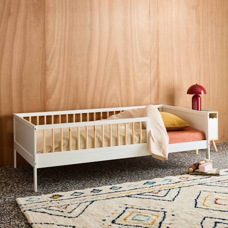 Lit enfant 90 x 190 cm pin naturel sommier à lattes inclus vert et blanc - elio Blanc+Vert 4 - vertbaudet enfant 