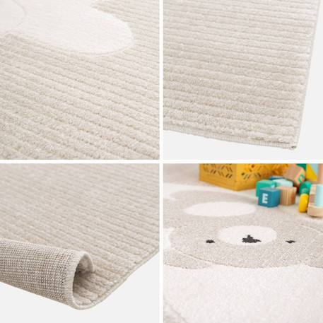 Tapis enfant beige / crème, tapis intérieur oursons, poils ras Beige 6 - vertbaudet enfant 