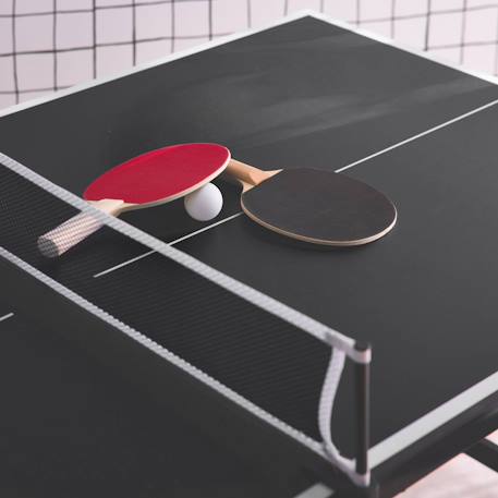 Mini table de ping pong pliable 150x75cm indoor, avec 4 raquettes et 6 balles, pour utilisation intérieure Bleu+Noir 12 - vertbaudet enfant 
