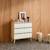 Commode enfant décor bois 3 tiroirs, pieds bois de pin - 80 x 30 x 79 cm - azur Blanc+Naturel+Rose+Vert 4 - vertbaudet enfant 