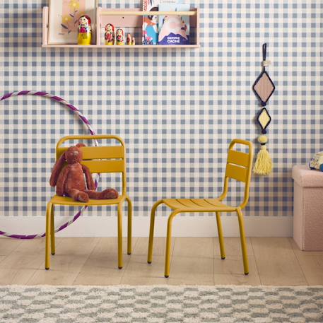 Lot de 2 chaises en métal pour enfant Anthracite+Jaune+Kaki 9 - vertbaudet enfant 