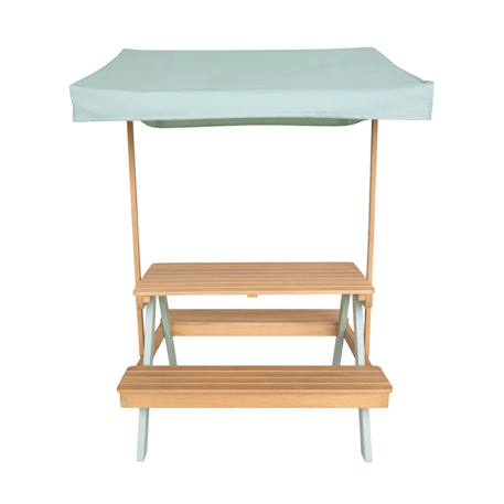 Table de pique-nique, salon de jardin enfant bois d'acacia avec parasol 2 places - jade Vert de gris 3 - vertbaudet enfant 