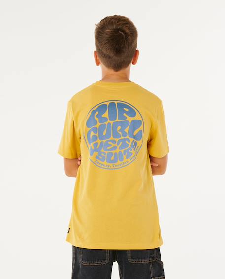 T-shirt à manches courtes wetsuit icons enfant Bleu marine foncé+Noir+Ocre+Piscine à vagues 15 - vertbaudet enfant 