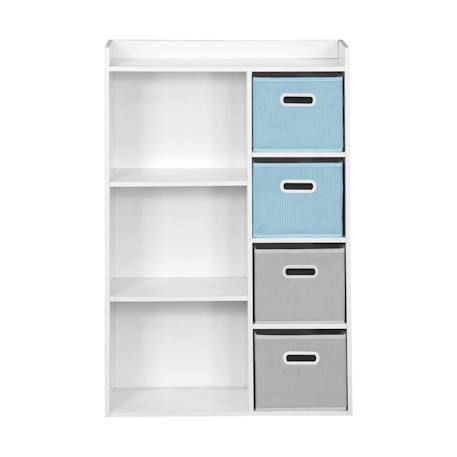 Meuble de rangement pour enfant pratique avec 7 compartiments et 4 paniers en velours Bleu+Rose+Vert 6 - vertbaudet enfant 