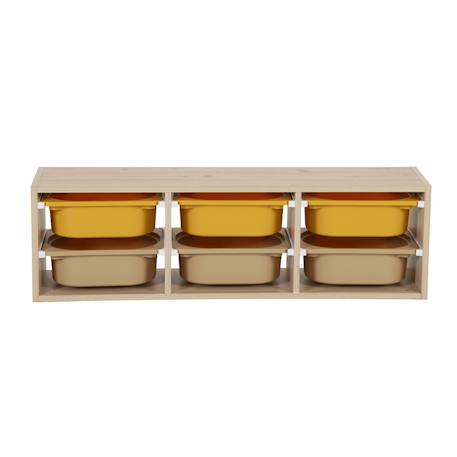 Meuble de rangement pour enfant, 6 bacs en plastique colorés - sora Moutarde+Vert olive 3 - vertbaudet enfant 