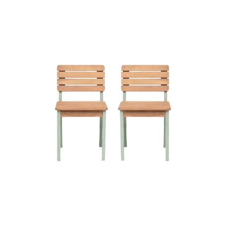 Chaise bois pour enfant intérieur/extérieur, salon de jardin enfant bois d'acacia (lot de 2) caroline Vert de gris 3 - vertbaudet enfant 