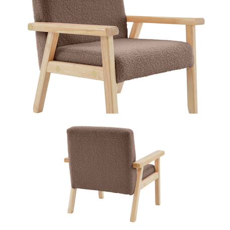 Fauteuil scandinave en bouclette et bois enfant isak l 47 x p 43,5 x h 50cm Blanc+Moutarde+Taupe+Terracotta 18 - vertbaudet enfant 
