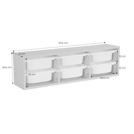 Sora - children's storage unit with 6 storage bins Moutarde+Orange+Vert olive 10 - vertbaudet enfant 