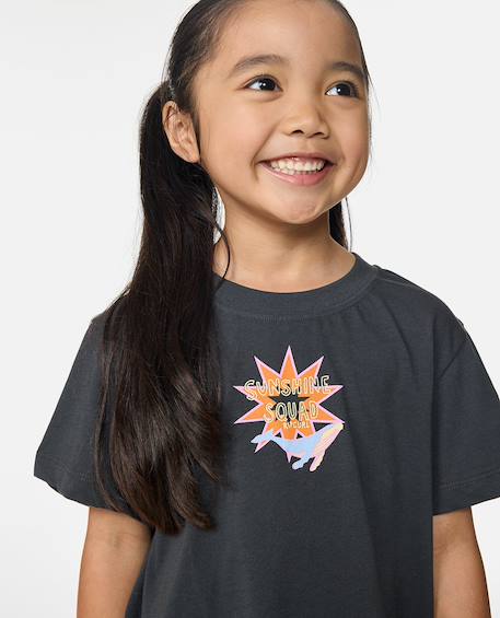 T-shirt surf magic art fille Bleu ciel+Noir délavé 8 - vertbaudet enfant 