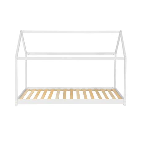 Lit enfant cabane, bois massif en pin naturel - tobias - sommier inclus, 90 x 190 cm Blanc+Naturel 4 - vertbaudet enfant 