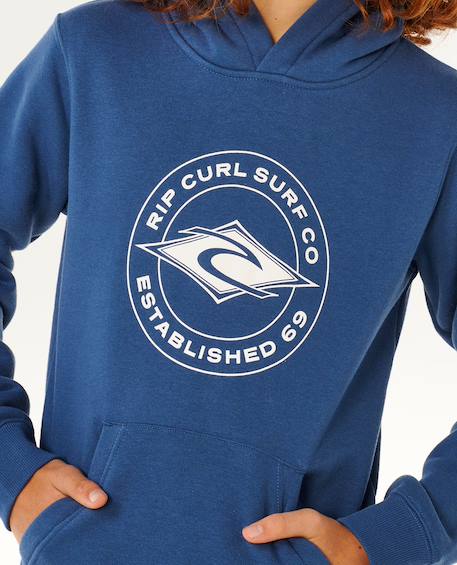 Sweat à capuche stapler enfant Beurre de pomme+Bleu marine clair 9 - vertbaudet enfant 