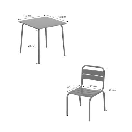 Salon de jardin enfant table et chaises métal anna - 2 places, 48x48cm Vert de gris 4 - vertbaudet enfant 