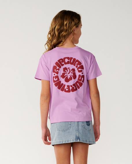 T-shirt décontracté surf puff fille Lilas éclatant+Os/bleu 3 - vertbaudet enfant 