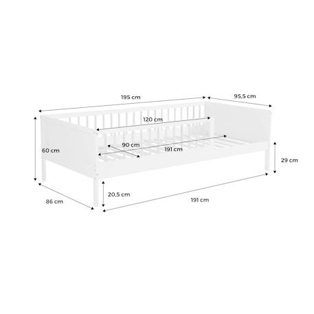 Lit enfant 90 x 190 cm pin naturel sommier à lattes inclus vert et blanc - elio Blanc+Vert 11 - vertbaudet enfant 