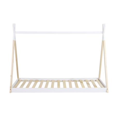 Lit tipi enfant  bois de pin sommier à lattes inclus tobias Blanc+Vert 5 - vertbaudet enfant 