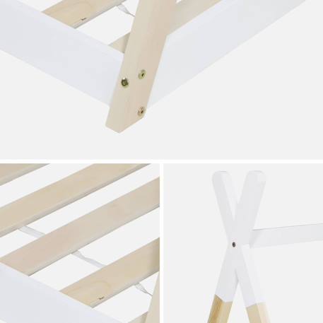 Lit tipi enfant  bois de pin sommier à lattes inclus tobias Blanc+Vert 6 - vertbaudet enfant 