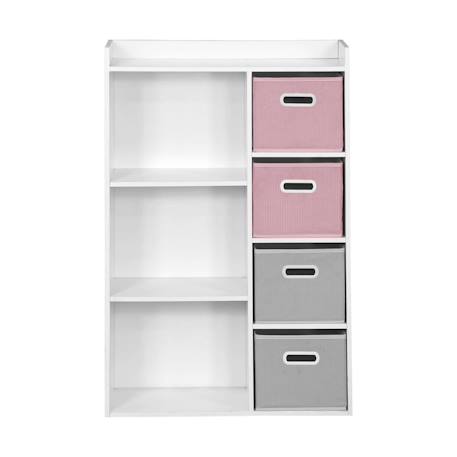 Meuble de rangement pour enfant pratique avec 7 compartiments et 4 paniers en velours Bleu+Rose+Vert 12 - vertbaudet enfant 