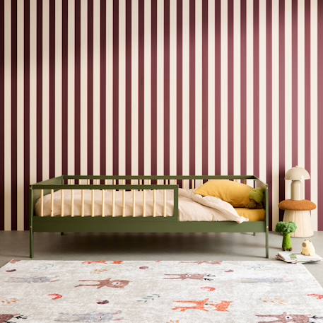 Lit enfant 90 x 190 cm pin naturel sommier à lattes inclus vert et blanc - elio Blanc+Vert 9 - vertbaudet enfant 