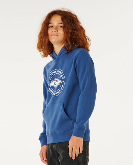 Sweat à capuche stapler enfant Beurre de pomme+Bleu marine clair 6 - vertbaudet enfant 