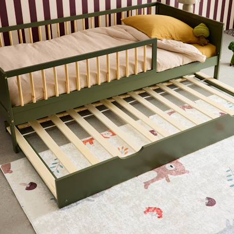 Tiroir lit enfant bois de pin naturel - roya Blanc+Vert 10 - vertbaudet enfant 