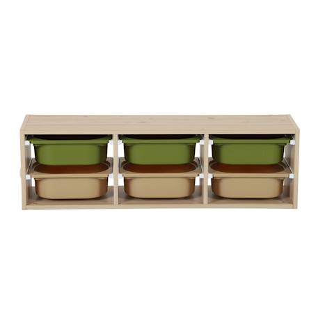 Meuble de rangement pour enfant, 6 bacs en plastique colorés - sora Moutarde+Vert olive 8 - vertbaudet enfant 