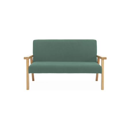 Banquette canapé pour enfant 2 places velours côtelé et bois d'hévéa l 84 x p 43,5 x h 50cm Kaki foncé 4 - vertbaudet enfant 