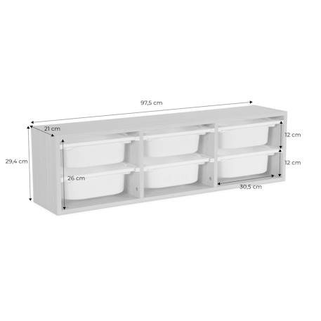 Meuble de rangement pour enfant, 6 bacs en plastique Naturel 3 - vertbaudet enfant 