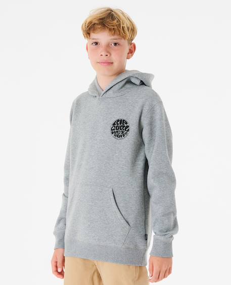 Sweat à capuche wetsuit icon enfant Aloe+Gris chiné+Marine/blanc+Os+Vert herbe 8 - vertbaudet enfant 