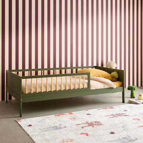 Lit enfant 90 x 190 cm pin naturel sommier à lattes inclus vert et blanc - elio Blanc+Vert 10 - vertbaudet enfant 