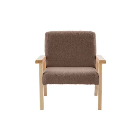 Fauteuil scandinave en bouclette et bois enfant isak l 47 x p 43,5 x h 50cm Blanc+Moutarde+Taupe+Terracotta 17 - vertbaudet enfant 
