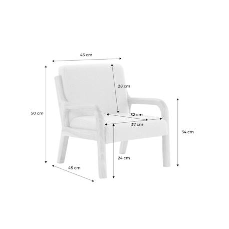 Fauteuil scandinave enfant bois d'hévéa et bouclette Lorens kids. Beige+Gris souris+Marron 11 - vertbaudet enfant 