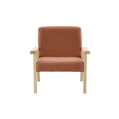 Fauteuil scandinave en bouclette et bois enfant isak l 47 x p 43,5 x h 50cm Blanc+Moutarde+Taupe+Terracotta 24 - vertbaudet enfant 