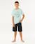 T-shirt staple filler garçon Aqua clair+Blanc 4 - vertbaudet enfant 