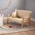 Banquette scandinave enfant en bois et tissu bouclette 2 places Beige 4 - vertbaudet enfant 