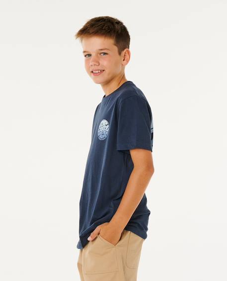 T-shirt à manches courtes wetsuit icons enfant Bleu marine foncé+Noir+Ocre+Piscine à vagues 2 - vertbaudet enfant 