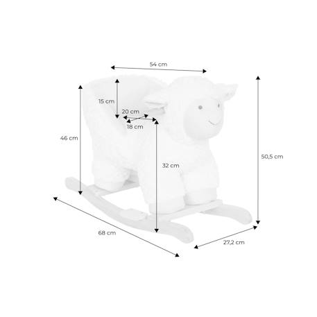 Fauteuil mouton à bascule pour enfant Blanc 3 - vertbaudet enfant 