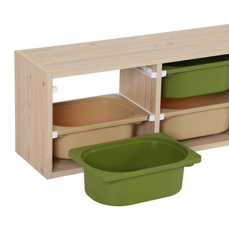 Meuble de rangement pour enfant, 6 bacs en plastique colorés - sora Moutarde+Vert olive 9 - vertbaudet enfant 