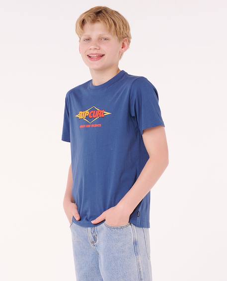 T-shirt à manches courtes surf revival logo enfant Bleu marine clair 2 - vertbaudet enfant 
