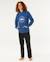 Sweat à capuche stapler enfant Beurre de pomme+Bleu marine clair 8 - vertbaudet enfant 